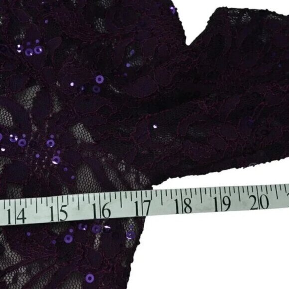 JS Collections Sequin Formal Dress Long Sleeve Purple Size  6 - Picture 9 of 10